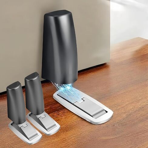 2 Pack Magnetic Door Stopper Catch Stop Stainless Steel Doorstops stoppers Holder Stops for Bottom of Floor Mounting No Drill Strong Adhesive Tape Magnet Keep Doors Open Mounted,White Two in Saudi Arabia