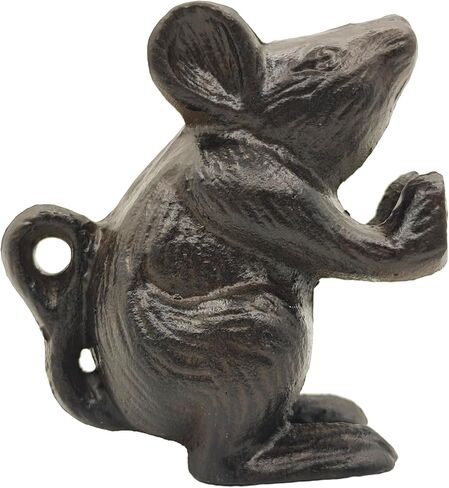 سدادة باب فأر من الحديد الزهر، حاجز باب ريفي للخدمة الشاقة، تمثال زخرفي لحامل الفأر الأسود، إسفين باب الحيوان للمنزل والمكتب والفناء والحديقة والمزرعة، 2.4 Ib in Kuwait