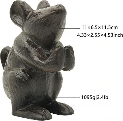 سدادة باب فأر من الحديد الزهر، حاجز باب ريفي للخدمة الشاقة، تمثال زخرفي لحامل الفأر الأسود، إسفين باب الحيوان للمنزل والمكتب والفناء والحديقة والمزرعة، 2.4 Ib in Kuwait