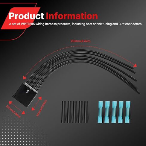 WPT1285 Blower Motor Resistor Wiring Harness Connector 5 Wire for Ford Fusion Lincoln MKZ Zephyr Mercury Milan Buick Allure Replace# WPT1285, 645-512 PT1117 (WPT1285) in Saudi Arabia