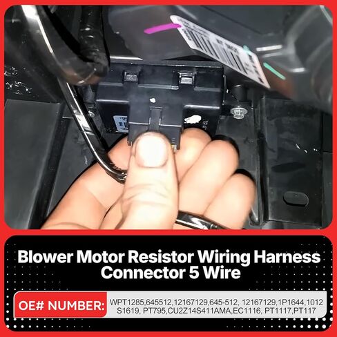 WPT1285 Blower Motor Resistor Wiring Harness Connector 5 Wire for Ford Fusion Lincoln MKZ Zephyr Mercury Milan Buick Allure Replace# WPT1285, 645-512 PT1117 (WPT1285) in Saudi Arabia