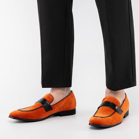 JITAI Men's Shoes - Black Velvet Luxury Fashion Loafers for Men, Slip On Shoes for Men, Mens Dress Shoes for Birthday Party, Casual Rubber Sole Fashion Casual and Dress Occasions in Saudi Arabia