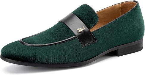 JITAI Men's Shoes - Black Velvet Luxury Fashion Loafers for Men, Slip On Shoes for Men, Mens Dress Shoes for Birthday Party, Casual Rubber Sole Fashion Casual and Dress Occasions in Saudi Arabia