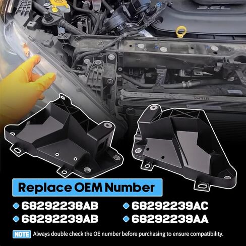 دعامات دعم المبرد زوج اليسار واليمين مناسب لكرايسلر باسيفيكا فوييجر 2017-2024 دعامة تثبيت المصباح الأمامي تحل محل 68292238AB 68292239AB 68292239AC 68292239AA in Kuwait