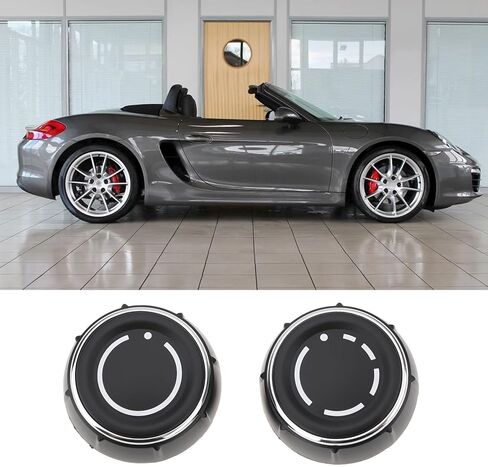2pcs Car Radio Volume Control Knob Switch Setting Cover 97064292901 97064293001 Compatible with Porsche 981/991 Boxster/Cayman in Kuwait