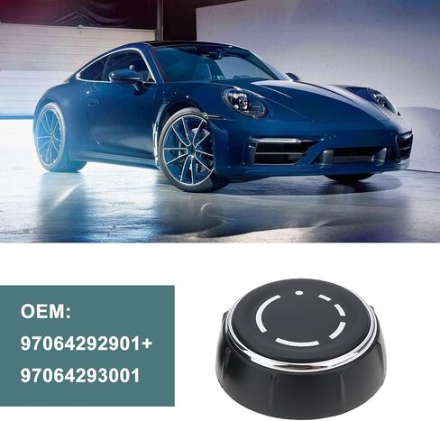 2pcs Car Radio Volume Control Knob Switch Setting Cover 97064292901 97064293001 Compatible with Porsche 981/991 Boxster/Cayman in Kuwait