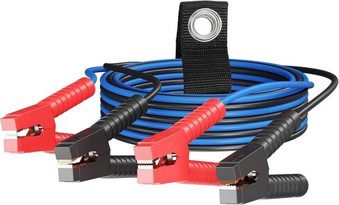 0 كابلات توصيل بطول 25 قدمًا لبطارية السيارة، 0 AWG سلك معزز طويل للسيارات شديد التحمل، كابل بدء الطوارئ 1000 أمبير للسيارات ذات الدفع الرباعي والشاحنات والشاحنات RV مع مشابك التمساح، وحزام الحمل in Kuwait