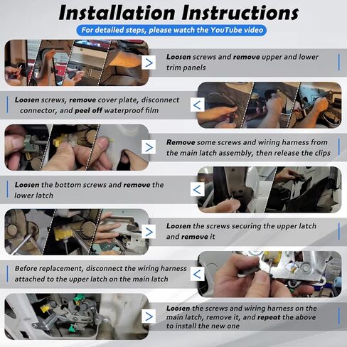 مزلاج قفل الباب الخلفي وكابل جانب السائق الأيسر متوافق مع 1999-2007 Ford F250 F350 F450 F550 Super Duty المزالج العلوية والسفلية تحل محل مجموعة المزالج # 6C3Z-28264A01-A 6C3Z28264A01A in Kuwait