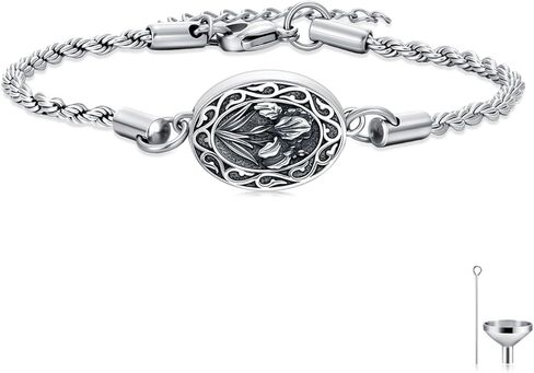 Midari Birth Flowers Urn Necklace for Ashes S925 Sterling Silver 12 Month Pendant Cremation Jewelry for Ashes with w/Funnel Filler Memorial Keepsake Jewelry for Women in Saudi Arabia