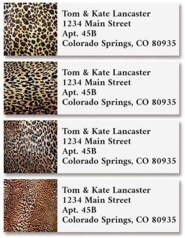 مجموعة ملصقات عنوان الإرجاع الشخصية من Wild Print مكونة من 240 قطعة، ملصقات صغيرة ذاتية اللصق، أوراق مسطحة (4 تصميمات)، من Colourful Images in Saudi Arabia