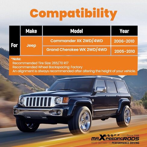 طقم تسوية أمامي 2 بوصة من maXpeedingrods لسيارة جيب جراند شيروكي WK 2005-2010، فواصل دعامة الرفع لسيارة جيب كوماندر XK 2006-2010 2WD 4WD in Saudi Arabia