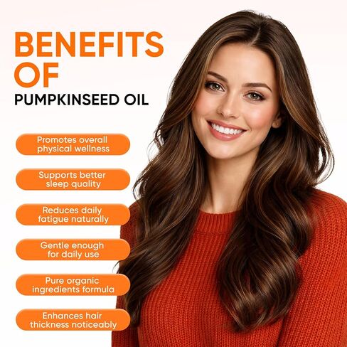 كبسولات زيت بذور اليقطين لينوريا، 2 في 1 زيت بذور اليقطين مع البلميط المنشاري للشعر، 3000 مجم مكمل نقي وطبيعي، يدعم مكمل بشرة قلب الشعر، غير معدل وراثيًا، خالي من الغلوتين، 300 كبسولة هلامية (1) in Kuwait