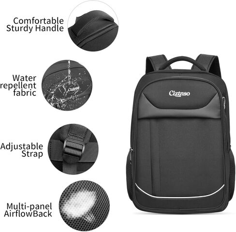 Travel Backpack, Anti Theft Durable Men Laptop Backpack with USB Port & organizer, Water Resistant Computer Bookbag,Carry on Luggage for Men Fits 15.6 Inch Tablet - Black in Saudi Arabia