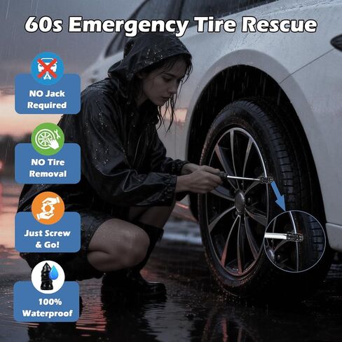 40PCS Tire Repair Rubber Nails, Vacuum Tire Plug Kit, 3rd Gen Steel Core Self-Service Screw Plugs, Emergency Flat Tire Repair Tool for Heavy Duty Truck ATV/UTV Golf Cart Motorcycle in Saudi Arabia
