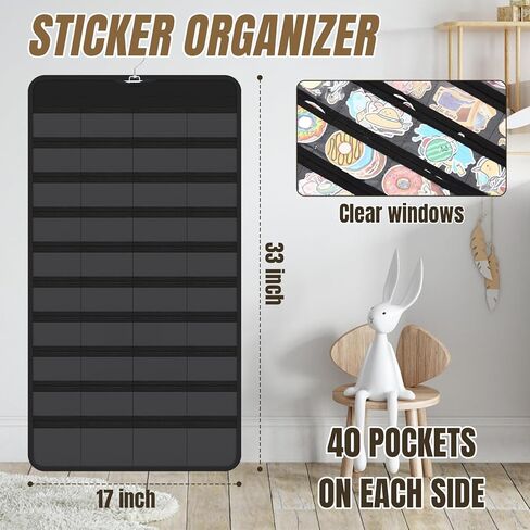 عبوتان من الملصقات المعلقة، مزدوجة الجوانب مع 80 جيبًا لكل منها للملصقات والشارات والحرف اليدوية - مثالية للبيع بالتجزئة والمدارس والمكتبات والمعارض وأحداث البائعين in Kuwait