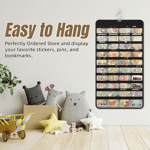 عبوتان من الملصقات المعلقة، مزدوجة الجوانب مع 80 جيبًا لكل منها للملصقات والشارات والحرف اليدوية - مثالية للبيع بالتجزئة والمدارس والمكتبات والمعارض وأحداث البائعين in Kuwait