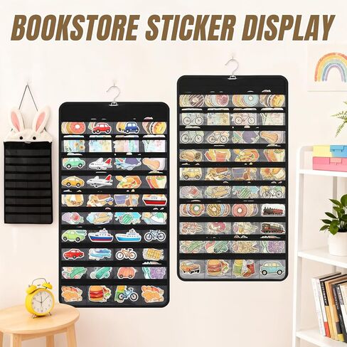 عبوتان من الملصقات المعلقة، مزدوجة الجوانب مع 80 جيبًا لكل منها للملصقات والشارات والحرف اليدوية - مثالية للبيع بالتجزئة والمدارس والمكتبات والمعارض وأحداث البائعين in Kuwait