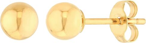 14K Gold Ball Stud Earrings for Women (4mm to 12mm) Yellow Gold Push-Back Closure in Saudi Arabia