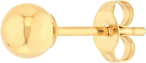 14K Gold Ball Stud Earrings for Women (4mm to 12mm) Yellow Gold Push-Back Closure in Saudi Arabia