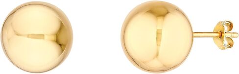 14K Gold Ball Stud Earrings for Women (4mm to 12mm) Yellow Gold Push-Back Closure in Saudi Arabia