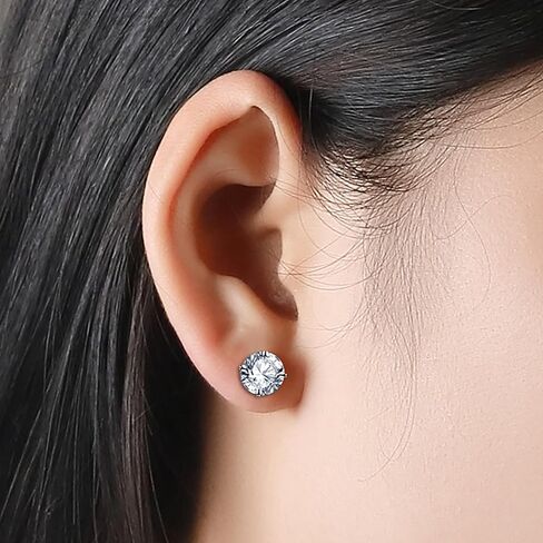 5 Pairs Stud Earrings Set for women, Hypoallergenic Back Stud Earrings Set for Sensitive Ears, 316L Stainless Steel Premium Cubic Zirconia Stud Earrings 3-8mm in Saudi Arabia