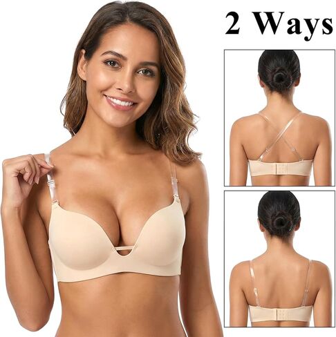 Larrel 6 Pairs Clear Bra Straps, Invisible Adjustable Bra Strap, Clear Non-Slip Shoulder Strap, Transparent Shoulder Straps for Women in Saudi Arabia