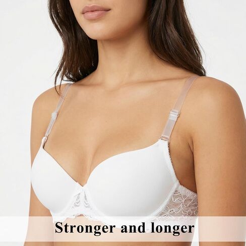 Larrel 6 Pairs Clear Bra Straps, Invisible Adjustable Bra Strap, Clear Non-Slip Shoulder Strap, Transparent Shoulder Straps for Women in Saudi Arabia