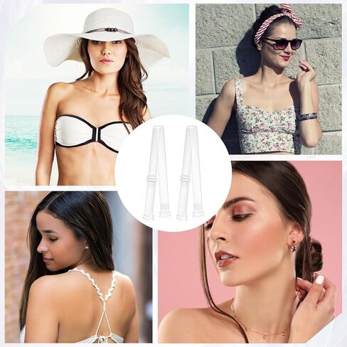 Larrel 6 Pairs Clear Bra Straps, Invisible Adjustable Bra Strap, Clear Non-Slip Shoulder Strap, Transparent Shoulder Straps for Women in Saudi Arabia