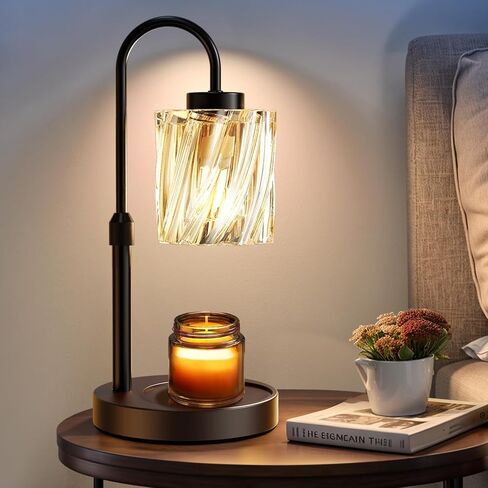 WarmEmbrace Candle Warmer Lamp with Timer Dimmer, Adjustable Height and Non-Slip Base Pad, 2 Bulbs Included, Gifts for Birthday, Women’s Day, Home Decor for Bedroom, Living Room, Office (Black) in Saudi Arabia