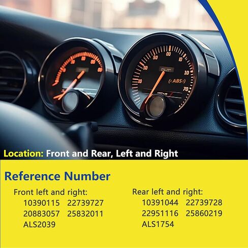 ABS Wheel Speed Sensor Fit for Chevy Traverse 2009-2017, Buick Enclave 2008-2017, GMC Acadia 2007-2016, Saturn Outlook 2007-2010, 22739728, 22739727, Front and Rear, Driver and Passenger Side, 4pcs in Kuwait