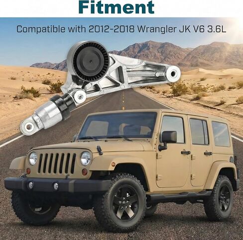 4627038AA-KIT with Belt Tensioner, Idler Pulleys Compatible with 2012-2018 Wrangler JK 3.6L Replaces# 4627038AA, in Saudi Arabia