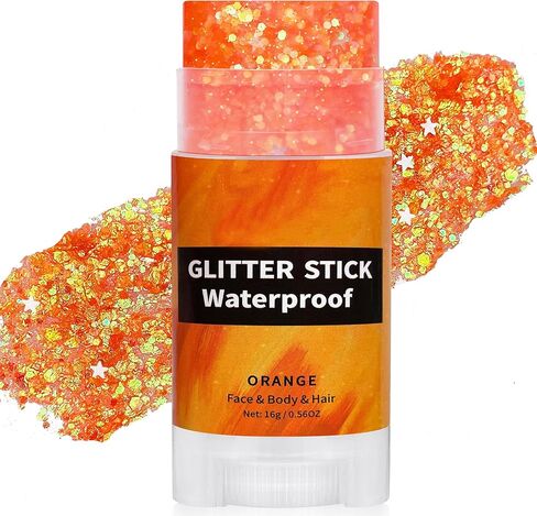 Rainbow White Hair Glitter Stick for Kids,Mermaid Fairy Costume Body Face Glitter, Singer Concert Cosplay Glitter Makeup,Waterproof Sequins Rave Accessories,Mardi Gras Outfit for Women in Kuwait