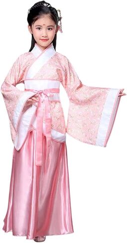 Girls Hanfu Dress Set Chinese Traditional Outfit Suit Floral Robe Han Dynasty Ancient Party Cosplay Costume in Saudi Arabia