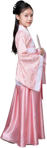 Girls Hanfu Dress Set Chinese Traditional Outfit Suit Floral Robe Han Dynasty Ancient Party Cosplay Costume in Saudi Arabia