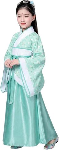 Girls Hanfu Dress Set Chinese Traditional Outfit Suit Floral Robe Han Dynasty Ancient Party Cosplay Costume in Saudi Arabia