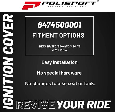 Polisport Motocross Motorcycles (MX) Ignition Covers Protector Kit for Beta RR 350/390/430/480 4T (2020-2024) Dirt Bikes - Impact-Resistant PA6 Polyamide, Easy OEM Installation - Black in Saudi Arabia