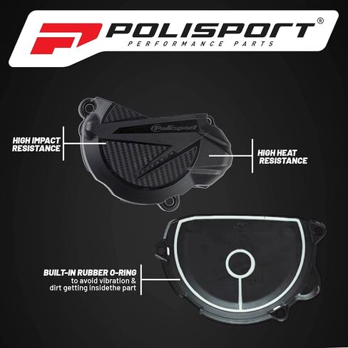Polisport Motocross Motorcycles (MX) Ignition Covers Protector Kit for Beta RR 350/390/430/480 4T (2020-2024) Dirt Bikes - Impact-Resistant PA6 Polyamide, Easy OEM Installation - Black in Saudi Arabia