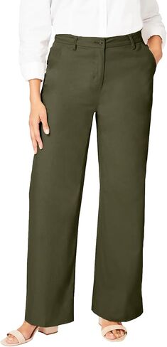 Jessica London Women's Plus Size Stretch Cotton Chino Wide-Leg Trouser in Saudi Arabia
