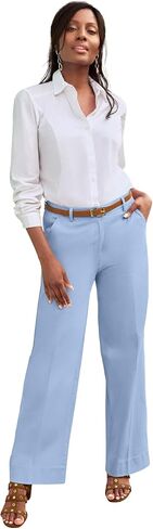Jessica London Women's Plus Size Stretch Cotton Chino Wide-Leg Trouser in Saudi Arabia