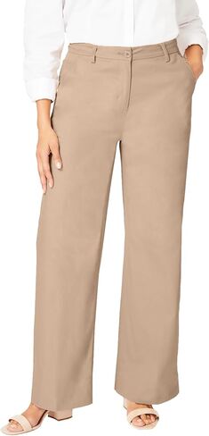 Jessica London Women's Plus Size Stretch Cotton Chino Wide-Leg Trouser in Saudi Arabia