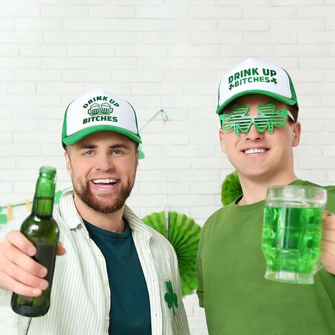 4 Pcs St. Patrick's Day Hats Bulk Shamrock Baseball Caps Irish Green Trucker Hat Breathable Mesh Tactical Cap Adjustable Green Cap for Men Women Saint Patrick's Day Accessories in Kuwait