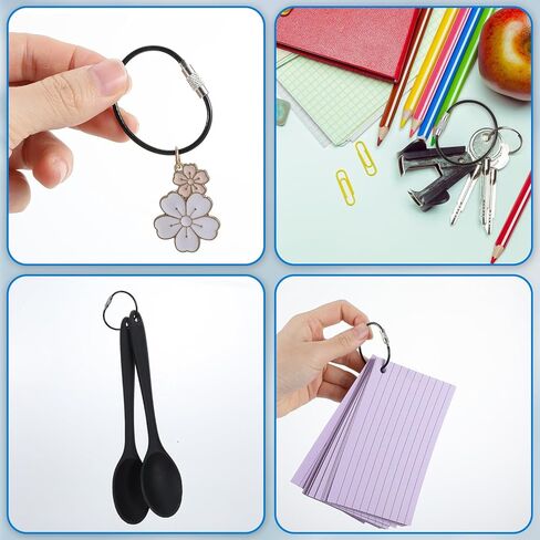 200pcs wire keychain cable stainless steel wire keychain cable key rings bulk metal wires luggage tag cables mini backpack keychains loop key rings for car keys diy keychains hardware in Saudi Arabia