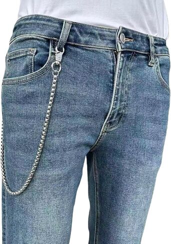سلسلة محفظة من الفولاذ المقاوم للصدأ من KALHE للجينز، تصميم رابط مربع مع مشابك جراد البحر، ملحق سلسلة سراويل على طراز Punk Rock in Saudi Arabia