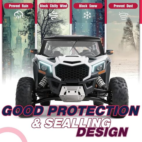 Full Glass Windshield Compatible with 2017+ Can Am Maverick X3 (See Fitment) W/Manual Wiper Front Windscreen Powder Coated Black in Saudi Arabia
