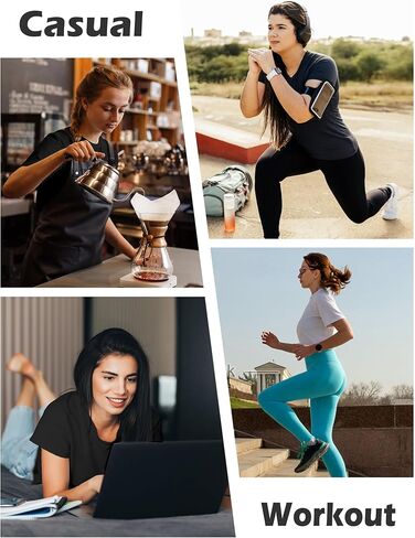 4 Pack Women Workout Gym T Shirts Tees, Basic Short Sleeve Loose Fit Crew Neck Tshirts Summer Tops in Saudi Arabia