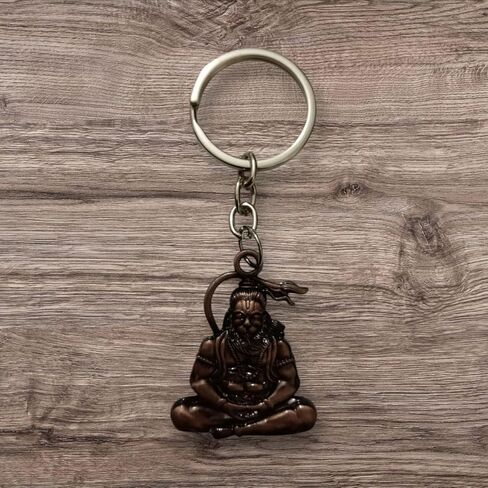 Divine-Interiors pack of 2 Lord Shiv double sided and Lord Hanuman Metal Keychains/Keyring For Men, Women, Car, Bikes & home (Copper) in Saudi Arabia