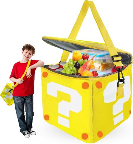 حقيبة صندوق غداء للأطفال للأولاد معزولة، قابلة لإعادة الاستخدام، صندوق غداء كبير للعمل المدرسي - لعبة فيديو للأطفال من سن 3 سنوات فما فوق، والبنات، والأطفال الصغار، والبالغين (9 × 9 بوصة) in Kuwait