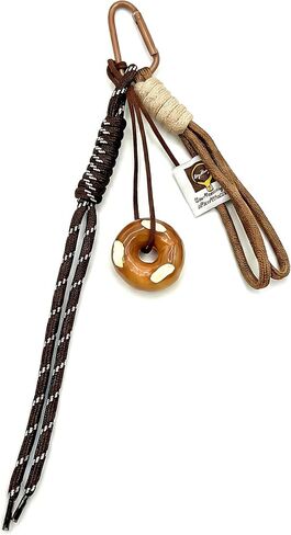 Handmade Workwear Style Keychain Brown Metal Carabiner, Vintage Bakery-Inspired Accessory for Bags Keys Backpacks in Saudi Arabia