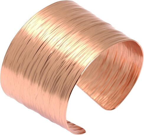 John S. Brana Copper Bark Cuff Bracelet Handmade Jewelry - 100% Uncoated Solid Copper in Saudi Arabia