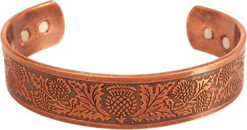 Handcrafted Copper Bracelet Hand Forged with Solid and High Gauge Tibetan Style Engraved Cuff Jewelry for Women Men in Kuwait
